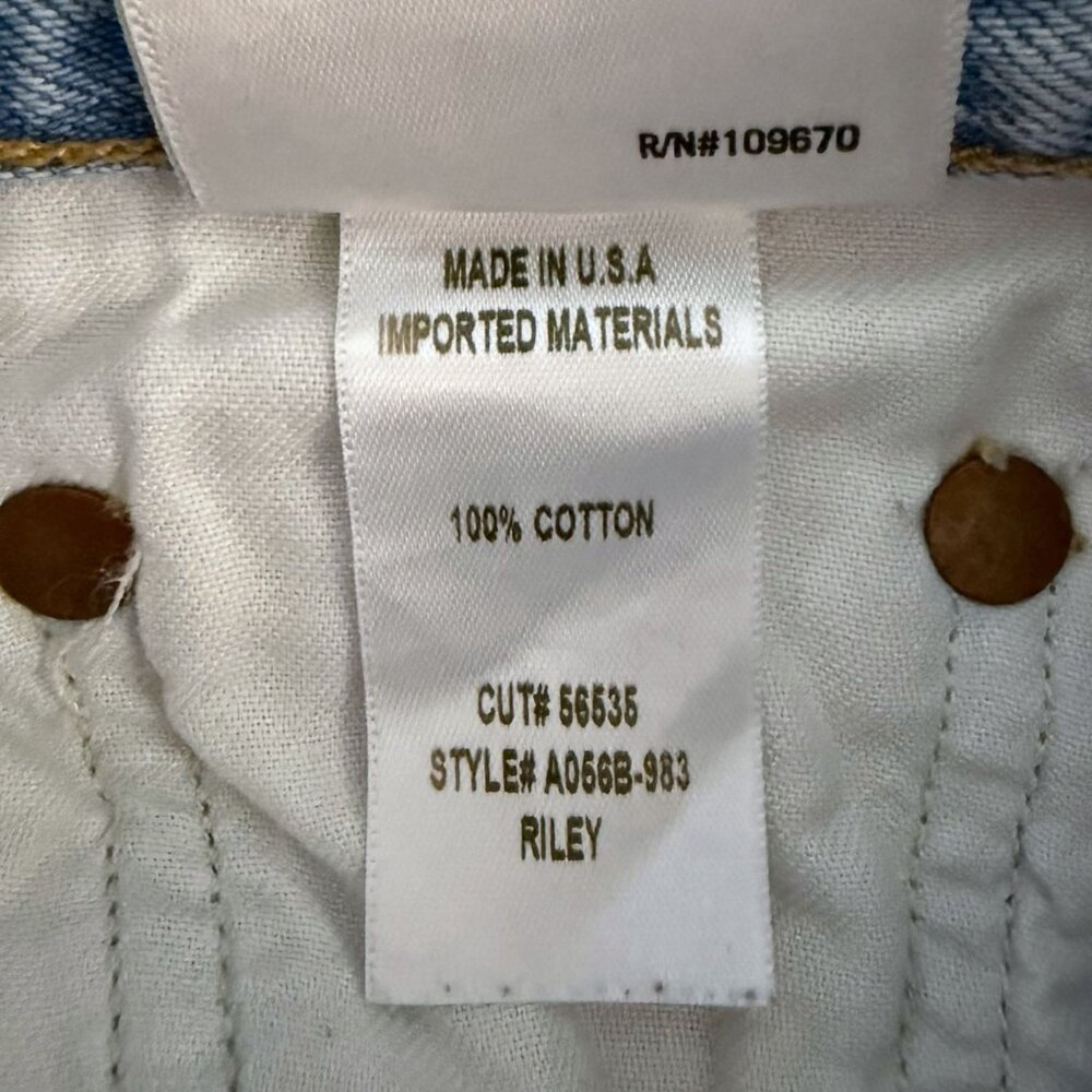 Agolde Riley High-Rise Straight Crop Jeans Blue Women's 24 Distressed Button-Fly - Picture 11 of 11